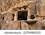 Painted House Biclinium Exterior in Little Petra or Siq Al-Barid, Jordan
