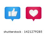 button icons like on social... | Shutterstock .eps vector #1421279285