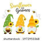 sunflower gnomes. vector gnomes ... | Shutterstock .eps vector #1972953368