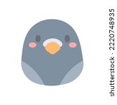 Pigeon vector. cute animal face design for kids