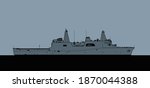 US Navy San Antonio-class amphibious transport dock. Vector image for illustrations and infographics.