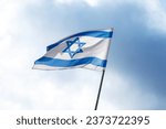 The flag of israel on a field...