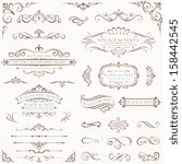 ornate frames and scroll... | Shutterstock .eps vector #158442545