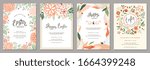 trendy floral easter templates. ... | Shutterstock .eps vector #1664399248