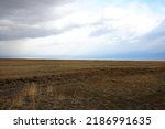Flat And Boundless Steppe Under ...