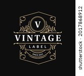 ornate vintage badge label with ... | Shutterstock .eps vector #2017868912