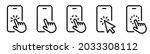 hand touch screen smartphone.... | Shutterstock .eps vector #2033308112