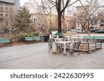 Small photo of Jersey City, NJ United States - February 01 2024: Van Vorst Park in Jersey City. The neighborhood is located west of Paulus Hook and Marin Boulevard, north of Grand Street, east of the Turnpike