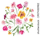 botanical floral set.... | Shutterstock . vector #1907430982