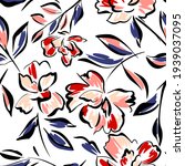 hand drawn summer floral... | Shutterstock .eps vector #1939037095
