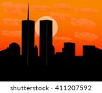 Twin Towers At Sundown In The...