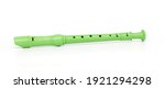 Green Block Flute Isolated On...