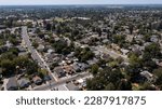 Small photo of Afternoon aerial view of a suburban neighborhood of Elk Grove, California, USA.