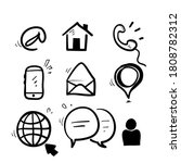 hand drawn doodle contact icon... | Shutterstock .eps vector #1808782312