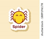 spider cartoon sticker... | Shutterstock .eps vector #1889196178