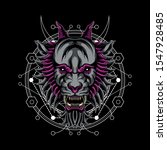 demon wolf sacred geometry... | Shutterstock .eps vector #1547928485