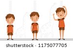 height of child grow up. little ... | Shutterstock .eps vector #1175077705