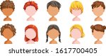 head and hair of children set.... | Shutterstock .eps vector #1617700405