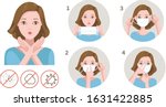 woman gag with worry gesture.... | Shutterstock .eps vector #1631422885