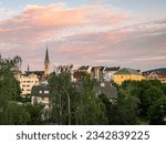 Scenic view of the old town of Liberec, Czechia at sunset
