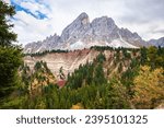 Small photo of Majestic view of the mountain “Sass de Putia“ (German: Peitlerkofel) from the Passo delle Erbe (Wurzjoch pass) in the Dolomites of Italy