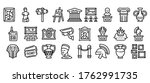museum icons set. outline set... | Shutterstock .eps vector #1762991735