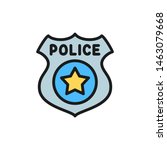 police badge flat color icon. | Shutterstock .eps vector #1463079668