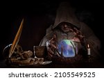 Small photo of Medieval fortune teller and sorcerer