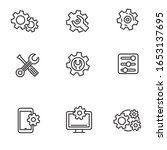 set of settings icons in black... | Shutterstock .eps vector #1653137695