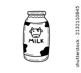 bottle of milk vector... | Shutterstock .eps vector #2132110845
