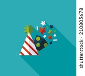birthday party hat flat icon... | Shutterstock .eps vector #210805678