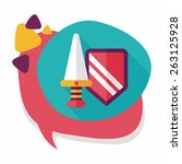 sword and shield flat icon with ... | Shutterstock .eps vector #263125928