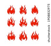 cartoon fire flame collection... | Shutterstock .eps vector #1908832975