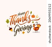 happy thanksgiving day... | Shutterstock .eps vector #2069955212