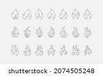 fire flame icon  thin line... | Shutterstock .eps vector #2074505248