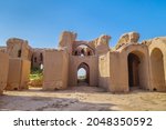 Small photo of Panorama of Kyr Kyz (Fortress of 40 girls), medieval palace or caravanserai in Termez, Uzbekistan. Built in the 9th century. The building was two-storey, with numerous arched passages