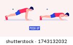 men doing push up exercise  men ... | Shutterstock .eps vector #1743132032