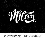 milan  italy. city typography... | Shutterstock .eps vector #1312083638