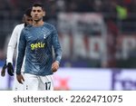 Small photo of Cristian Romero of Tottenham Hotspur Fc during the UEFA Champions League match between AC Milan and Tottenham Hotspur Fc at Giuseppe Meazza Stadium on February 14, 2023 in Milan, Italy.