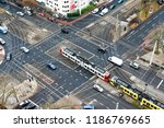A City Crossing With Tram And...