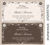 set of wedding invitation cards ... | Shutterstock .eps vector #242055742