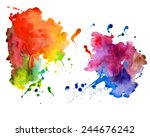 abstract hand drawn watercolor... | Shutterstock .eps vector #244676242
