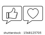 thumb up and heart icon design. ... | Shutterstock .eps vector #1568125705