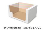 white cardboard carry box... | Shutterstock .eps vector #2076917722