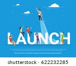 startup launch illustration of... | Shutterstock . vector #622232285