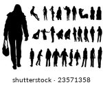 urban woman and man silhouette... | Shutterstock .eps vector #23571358