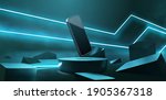realistic neon podium scene for ... | Shutterstock .eps vector #1905367318