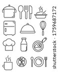 cooking line icons. kitchen.... | Shutterstock .eps vector #1759687172