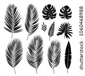 set of palm leaves. black... | Shutterstock .eps vector #1060468988