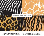 zebra  tiger  leopard  giraffe. ... | Shutterstock .eps vector #1398612188